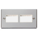 Click Deco VPCH406WH 2 Gang Minigrid Unfurnished Plate - 2 x 3 Apertures - White - Polished Chrome