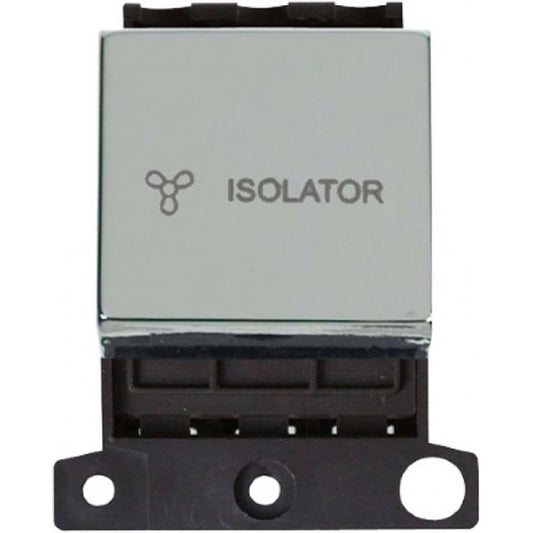 Click Minigrid MD020CH 10A Ingot 3 Pole Fan Isolation Switch Module - Polished Chrome