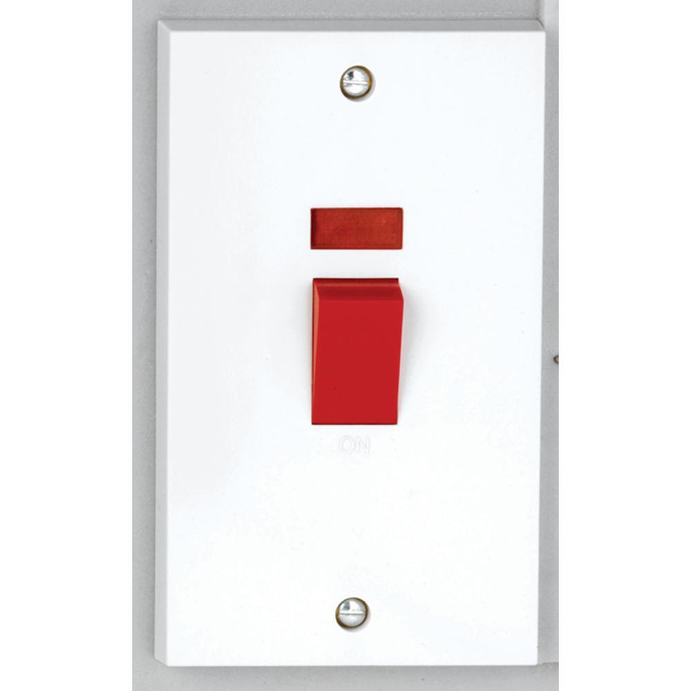 Deta Vimark 50A Tall Double Pole Switch with Neon - V1301P
