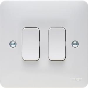 Hager 2 Gang 2 Way Light Switch - WMPS2