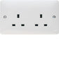 Hager 13A 2 Gang Unswitched Socket Dual Earth - WMS82