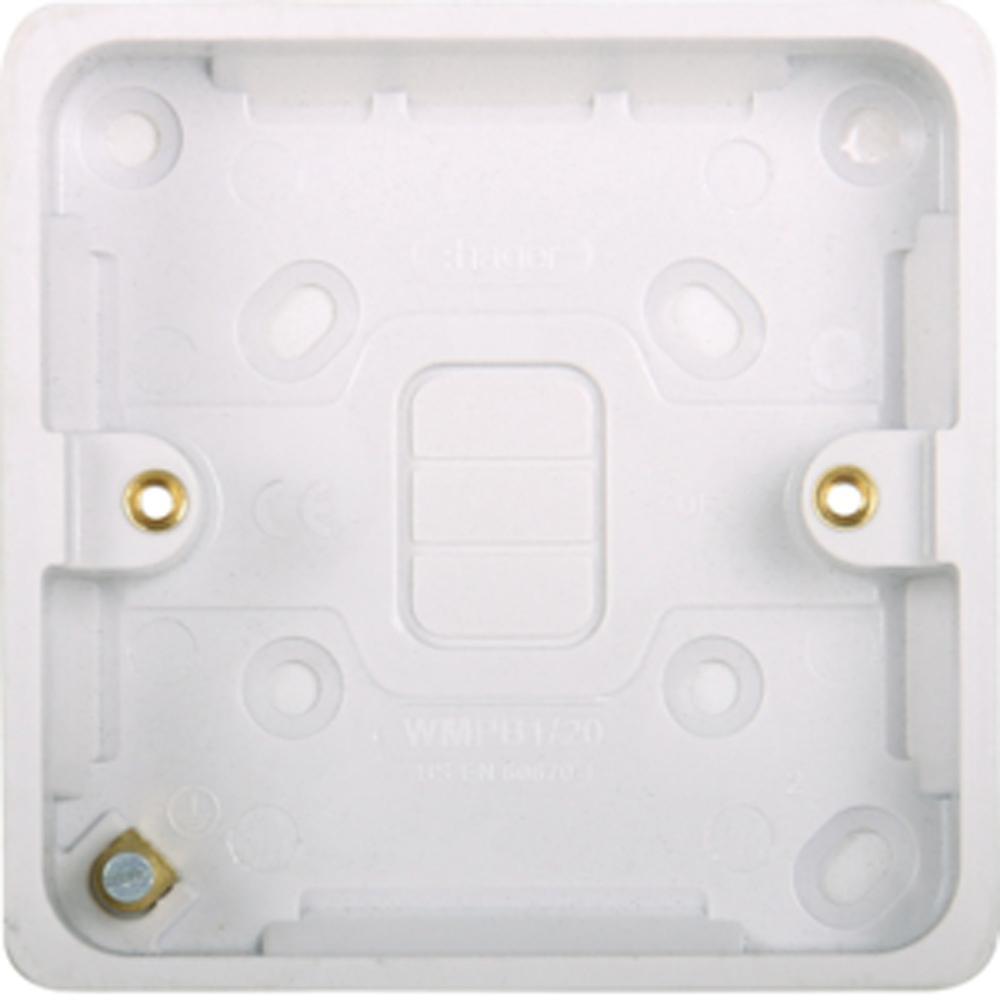 Hager WMPB1/28 Single 28mm Deep Moulded Box - White