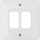 Hager WMGP2 2 Gang White Moulded Grid Plate