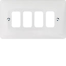 Hager WMGP4 4 Gang White Moulded Grid Plate
