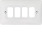 Hager WMGP4 4 Gang White Moulded Grid Plate