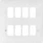 Hager WMGP8 8 Gang White Moulded Grid Plate