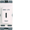 Hager 20A Double Pole Key Switch Marked 'em Ltg Test' - WMGKS/EL