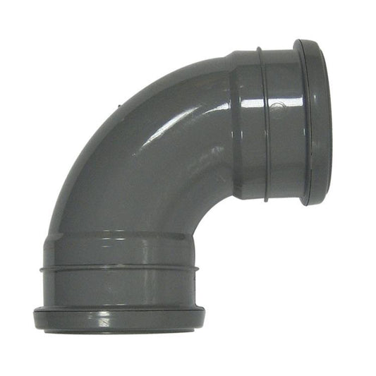 Floplast 110MM PVC-U bend 87.5 Degree Grey Double Socket (SP561G)