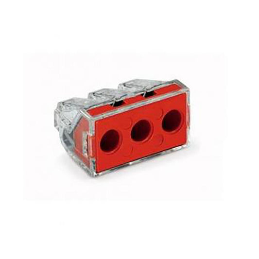 Wago 773-173 3 Way Push Wire Connector - Red - Box of 50