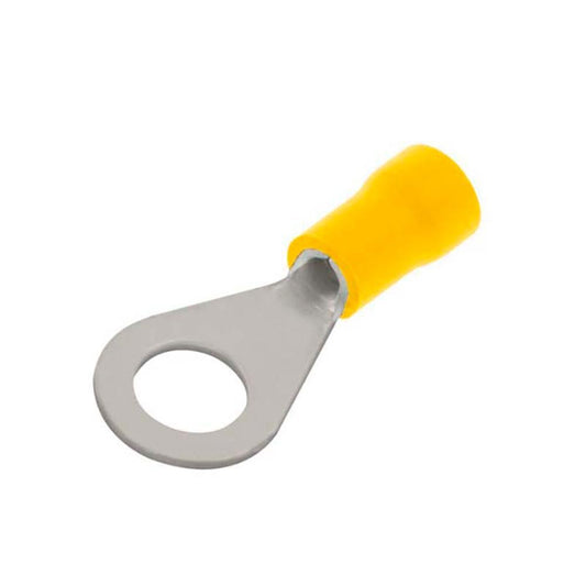 Unicrimp QYR6 6mm Hole Ring Terminal Bag of 100 - Yellow