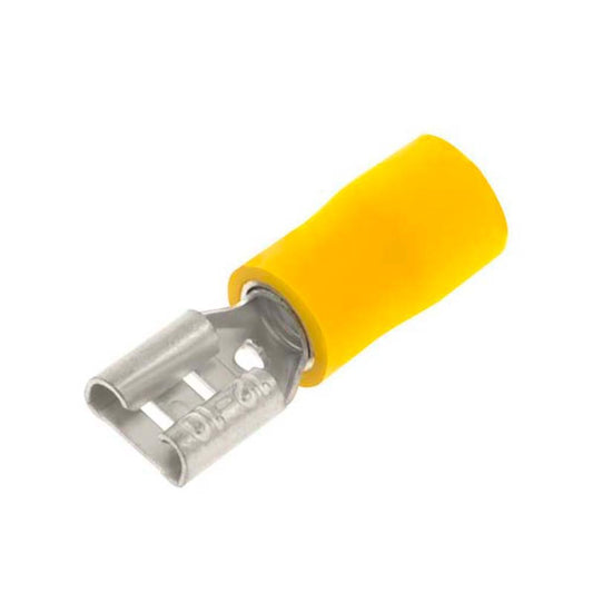 Unicrimp QYPO63F 6.3mm Female Push-on Terminal Bag of 100 - Yellow