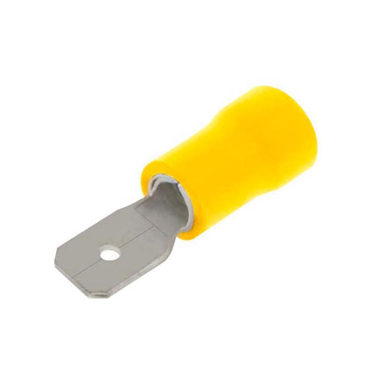 Unicrimp QYPO63m 6.3mm Male Push-on Terminal Bag of 100 - Yellow