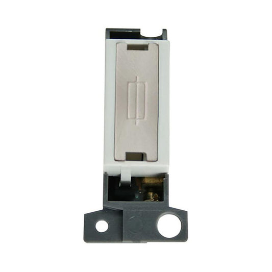 Click Minigrid MD047WHSC 13A Ingot Fused FCU Module - White - Satin Chrome