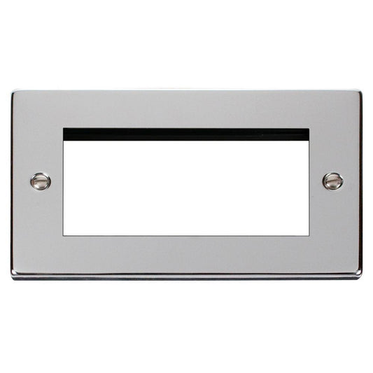 Click Deco VPCH312 2 Gang New Media Unfurnished Plate - 4 Apertures - Polished Chrome