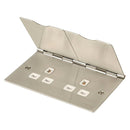 Essentials FS032SS 13A 2 Gang Floor Socket - Stainless Steel