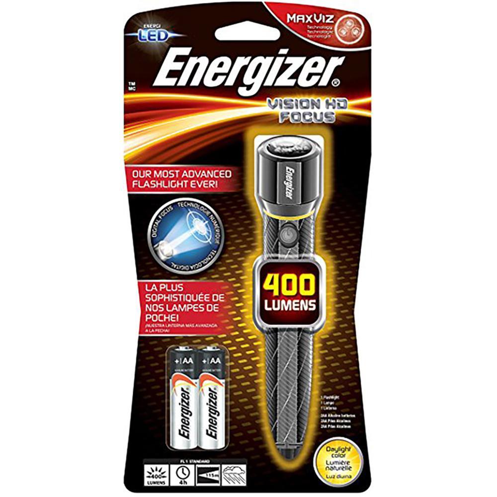 Energizer S12117 2 x AA Vision Hd Performance Metal LED Flashlight with Digital Focus