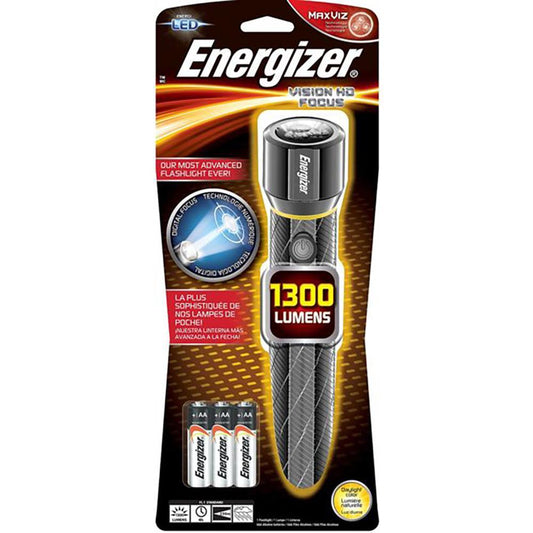 Energizer Vision HD Performance Metal LED Flashlight with Digital Focus S12118 6 x AA