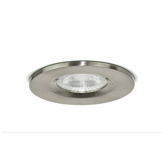Luceco Fixed IP20 Fire Rated GU10 Downlight - Brushed Steel