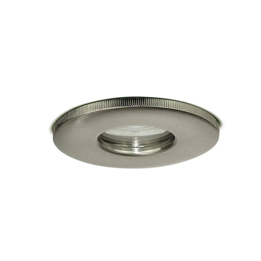 Luceco Fixed IP65 Fire Rated GU10 Downlight - Brushed Steel