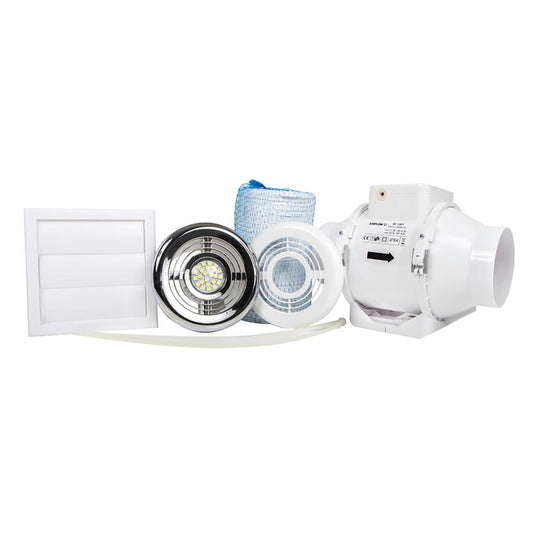 Aventa 100mm In Line Shower Kit With Timer And Light