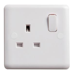 Deta Vimark Curve 13A 1 Gang Double Pole Socket - VC1207SDP