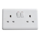 Deta Vimark Curve 13A 2 Gang Double Pole Socket - VC1209SDP