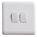 Deta Vimark Curve 10A 2 Gang 2 Way Light Switch - VC1204