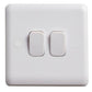 Deta Vimark Curve 10A 2 Gang 2 Way Light Switch - VC1204