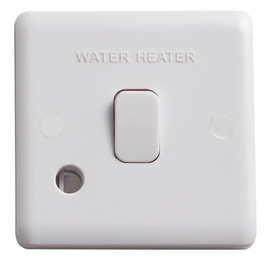 Deta Vimark Curve VC1392WH 20A Dp Switch With Flex Outlet Marked 'water Heater'