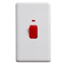 Deta Vimark Curve 50A Double Pole Tall Switch With Neon - VC1301P