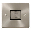 Click Deco 10A Ingot 3 Pole Fan Isolation Plate Switch - Black - Satin Chrome