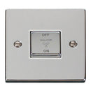Click Deco 10A Ingot 3 Pole Fan Isolation Plate Switch - White - Polished Chrome