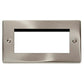 Click Deco 2 Gang New Media Unfurnished Plate - 4 Apertures - Satin Chrome