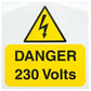 Industrial Signs IS1705RP Rigid Self Adhesive PVC - Danger 230 Volts Sign