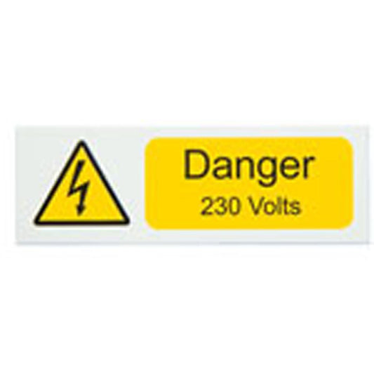Industrial Signs IS2110SA Self Adhesive Vinyl - Danger 230 Volts Sign