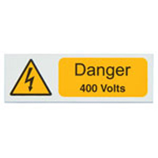 Industrial Signs IS2605RP Rigid Self Adhesive PVC - Danger 400 Volts Sign