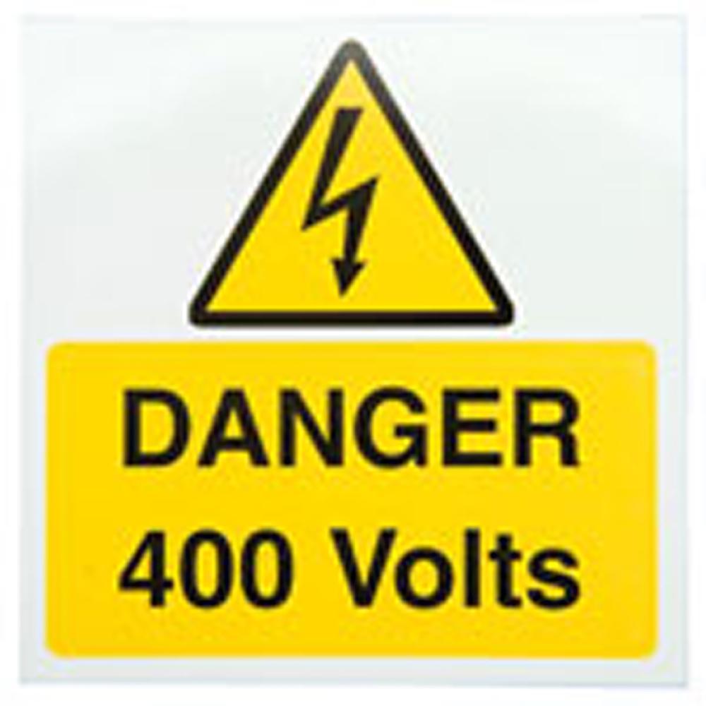 Industrial Signs IS2710SA Self Adhesive Vinyl - Danger 400 Volts Sign