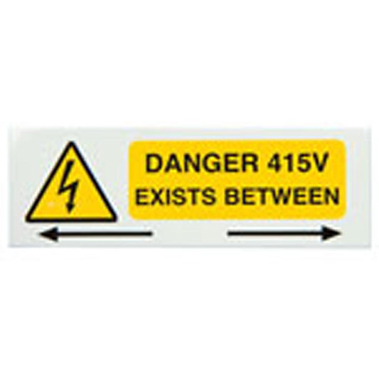 Industrial Signs IS4110SA Self Adhesive Vinyl - Danger 415V Between Phases Sign