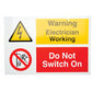 Industrial Signs IS1301RP Rigid Self Adhesive PVC - Do Not Switch On Electrician Working Sign