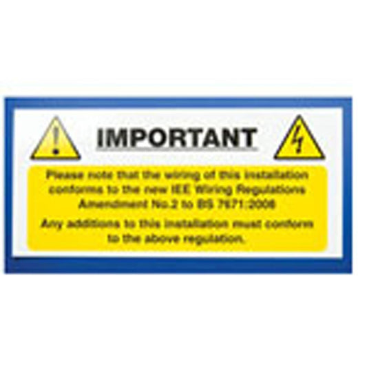 Industrial Signs IS6010SA Self Adhesive Vinyl - Harmonised Cable Notice