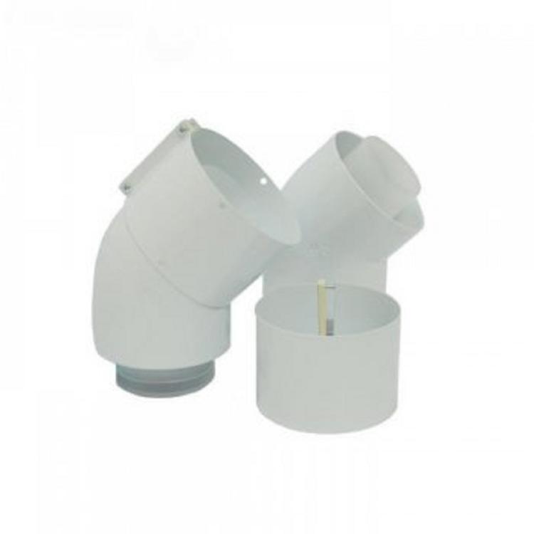 Glow-worm Elbow 45DEG DN60/100 Pp (2 Pieces) 0020257010