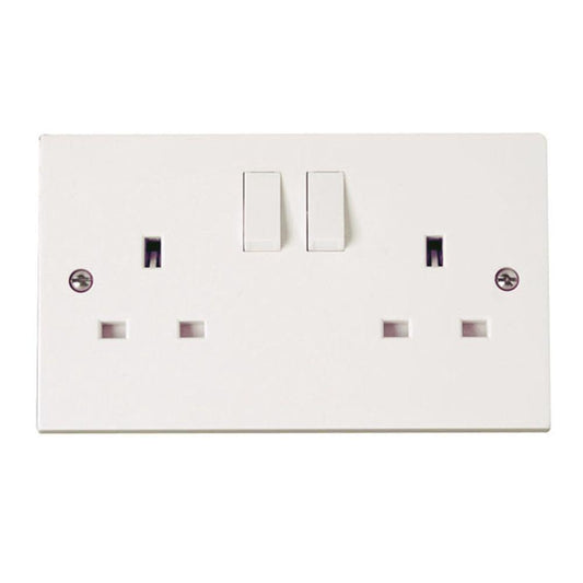 Click Polar 13A 2 Gang Dp Switched Clean Earth Socket