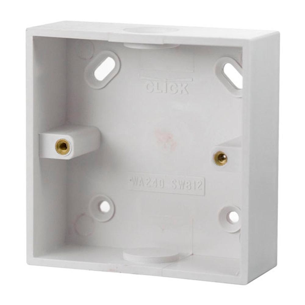 Click Polar 1 Gang 29mm Deep PVC Pattress Box - Conduit