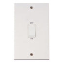 Click Polar 45A 2 Gang Dp Switch with White Rocker