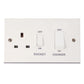 Click Polar 45A 2 Gang Dp Switch with 13A Dp Switched Socket & White Rockers