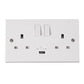 Click Polar 13A 2 Gang Switched Socket with 2.1A USB Outlet (Twin Earth)