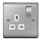 BG Brushed Steel 13A Single Socket - NBS21W