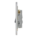 Bg Brushed Steel 10AX 1 Gang 2 Way Plate Switch - Screwless Flatplate