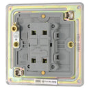 Bg Brushed Steel 10AX Plate Switch Intermediate - Screwless Flatplate