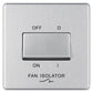 Bg Brushed Steel 10AX Plate Switch Fan Isolator 3 Pole - Screwless Flatplate